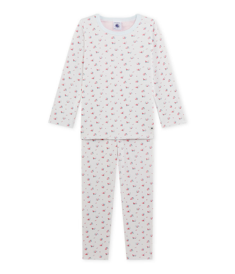 Pyjama fille imprim&eacute; petites fleurs azul/multicolor