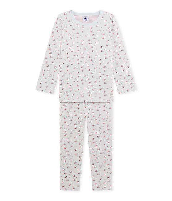 Pyjama fille imprimé petites fleurs azul BOCAL/blanco MULTICO