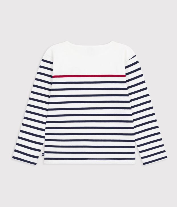 Marinera infantil de algod&oacute;n blanco/multicolor