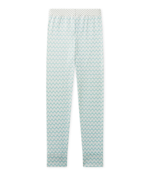 Pantal&oacute;n de pijama para ni&ntilde;a blanco/verde/multicolor