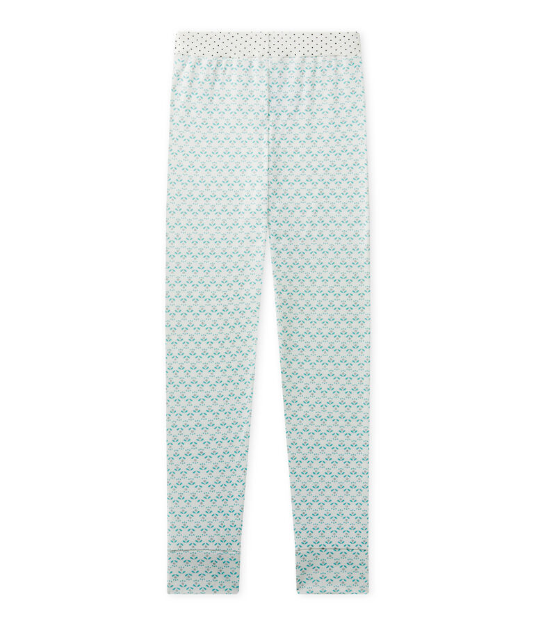 Pantal&oacute;n de pijama para ni&ntilde;a blanco LAIT/verde VERT/ MULTICO