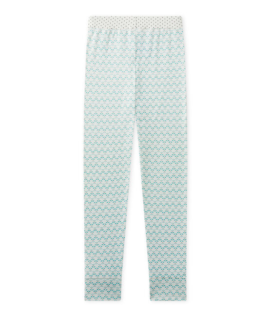 Pantalón de pijama para niña blanco LAIT/verde VERT/ MULTICO
