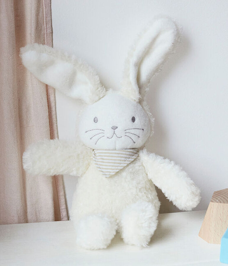 Peluche de conejo musical para beb&eacute; de borreguillo blanco