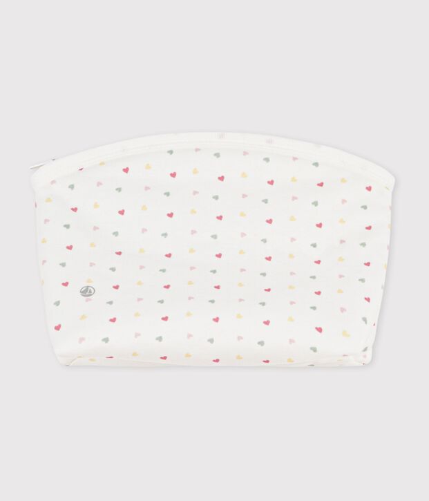 Bolso de mano de algod&oacute;n con estampado de corazoncitos para beb&eacute; blanco/multicolor