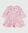 Vestido de algodón de manga larga con estampado de flores para bebé rosa JOLI/blanco MULTICO