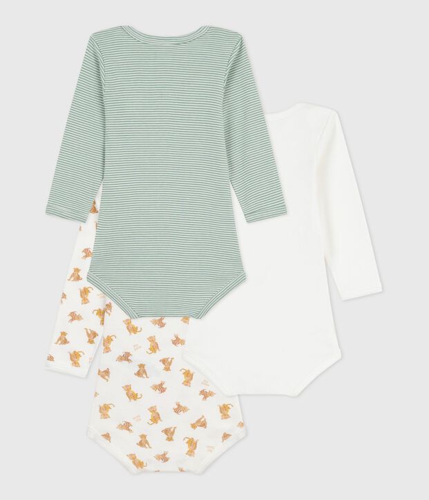 Juego de bodis de algod&oacute;n de manga larga con estampado de leopardos para beb&eacute; multicolor