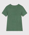 Camiseta de lino de manga corta para mujer verde PALMERAIE
