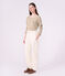 Marinera de algod&oacute;n de manga larga para mujer beige/blanco