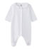 Pijama de terciopelo bebé niña blanco ECUME