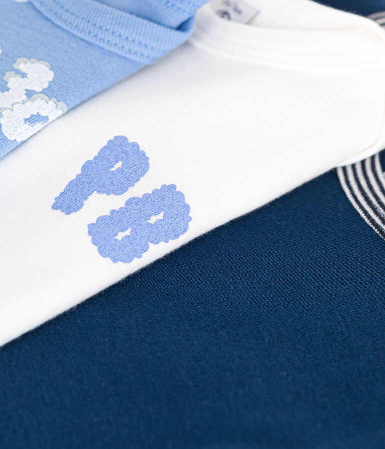 Juego de 3 bodis de beb&eacute; de manga larga de algod&oacute;n multicolor