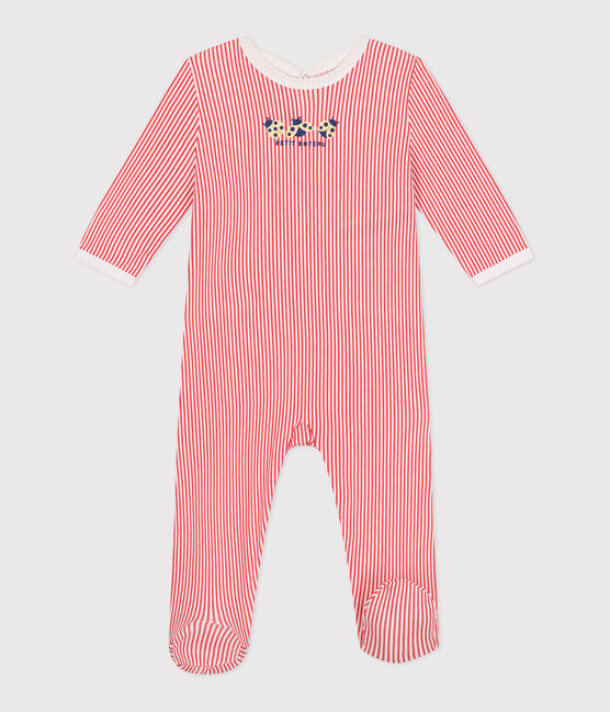Pijama de algodón a rayas con abertura trasera para bebé ECUME/ SUSHI