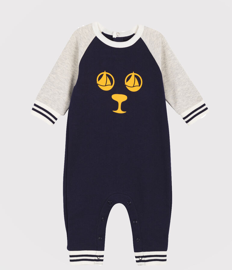 Buzo largo con para beb&eacute; ni&ntilde;o azul/gris