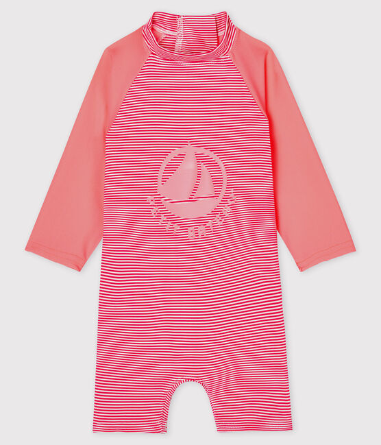 Mono ecorresponsable para bebé niña/niño rosa GEISHA/blanco MARSHMALLOW