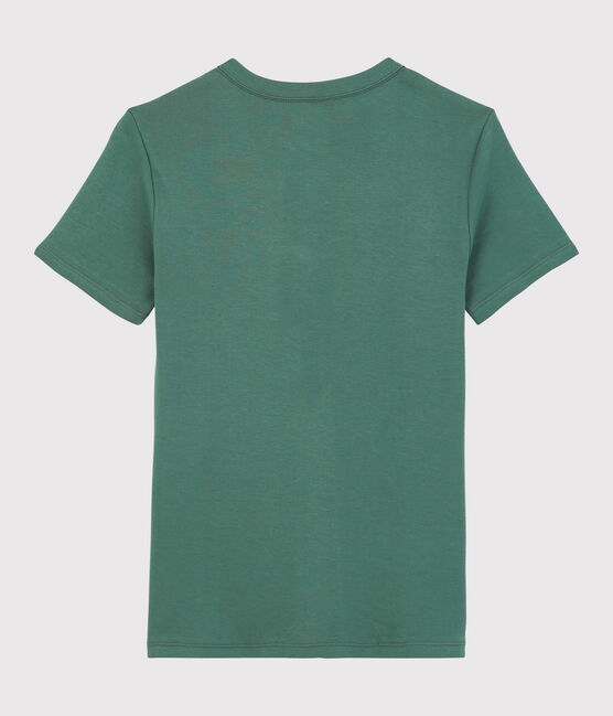 Camiseta de cuello redondo emblemática de algodón de mujer verde VALLEE