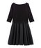 Robe bi-matière manches longues femme negro NOIR