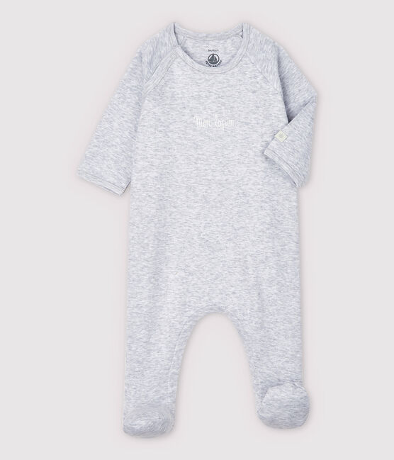 Pelele gris de mezclilla de bebé de algodón orgánico gris POUSSIERE CHINE