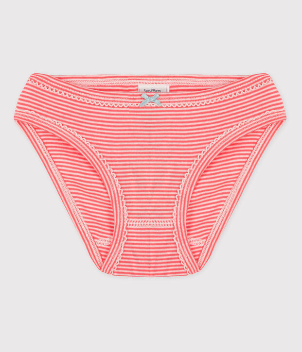 Braguita de algod&oacute;n de ni&ntilde;a naranja/blanco