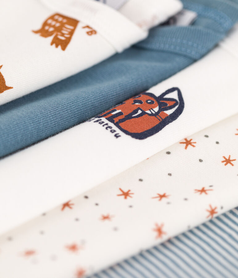 Juego de 5 bodis de manga larga con b&uacute;hos de algod&oacute;n de beb&eacute; multicolor