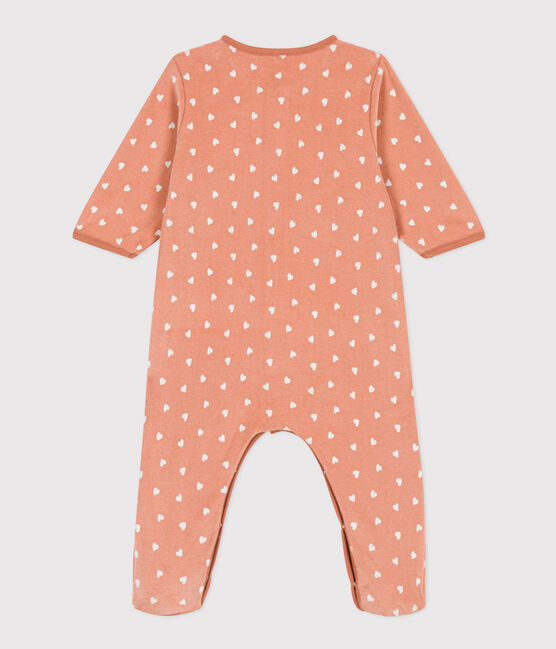 Pijama de terciopelo estampado para bebé SIENNA/ MARSHMALLOW