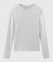 Camiseta icónica con cuello redondo para mujer gris BELUGA CHINE