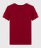 Camiseta de cuello redondo emblemática de algodón de mujer rojo SANGRIA