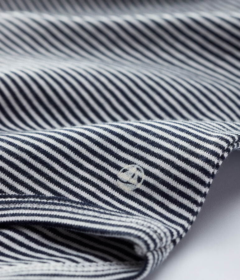 Body de cuello claudine de algod&oacute;n de beb&eacute; ni&ntilde;a azul/blanco