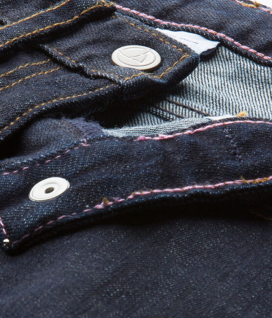 Vaqueros desgastados en denim elástico para niña azul JEAN
