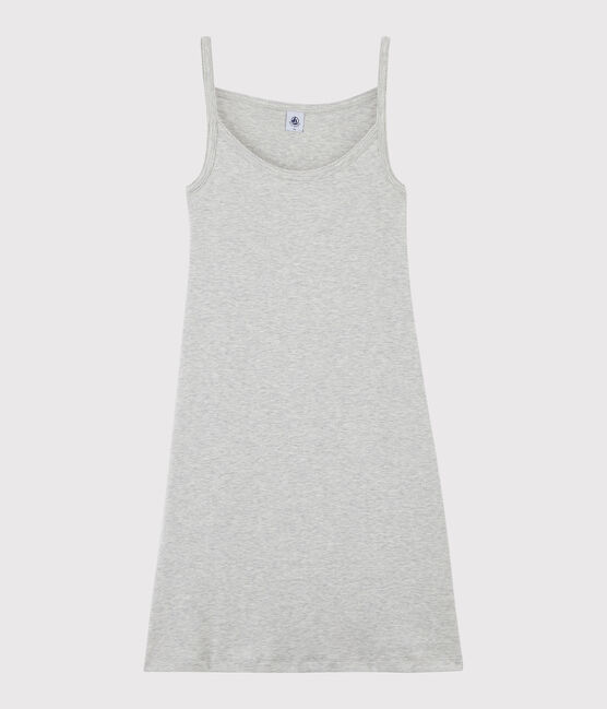 Vestido de tirantes emblemático de algodón de mujer gris BELUGA CHINE