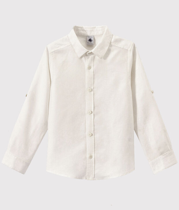Camisa Oxford de ni&ntilde;o blanco
