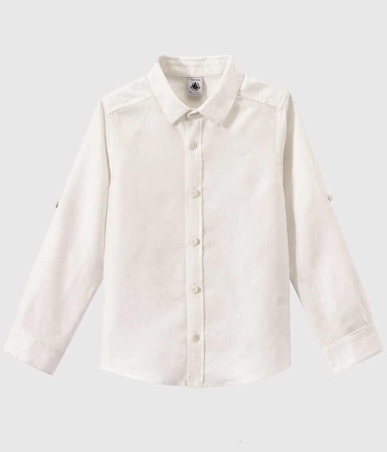 Camisa Oxford de ni&ntilde;o blanco
