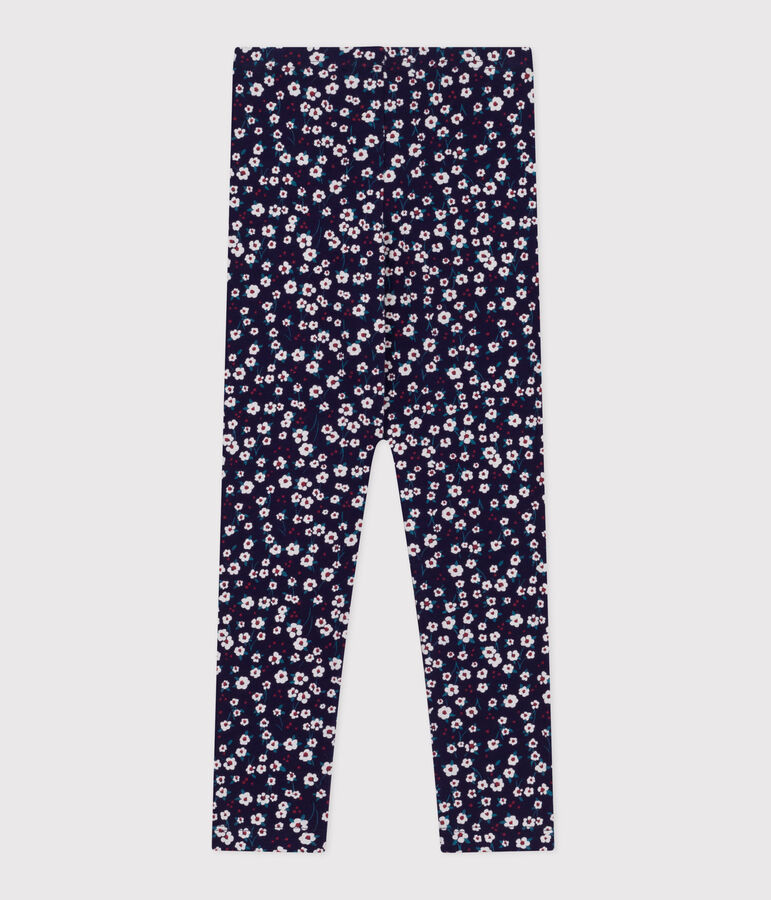 Leggings infantiles de algod&oacute;n estampado azul/multicolor