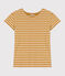 CAMISETA RECTA ALGODÓN Y LINO para mujer amarillo ISTRE/blanco AVALANCHE