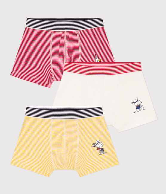 Juego de 3 bóxers Petit Bateau X Snoopy de algodón para niño  variante 1