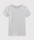 Camiseta de cuello redondo emblemática de algodón de mujer