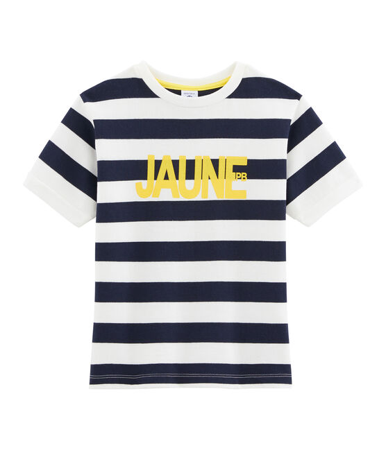 Camiseta de niño azul SMOKING/blanco MARSHMALLOW