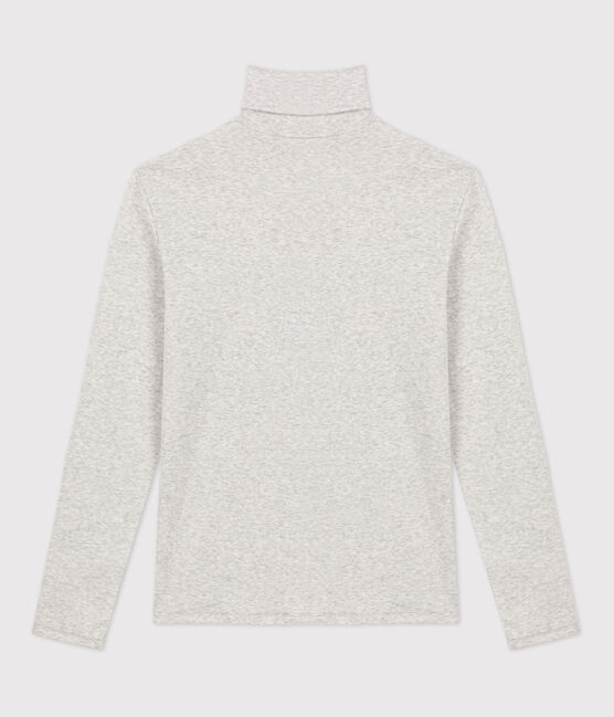 Camiseta L'ICONIQUE con cuello vuelto de algodón ORGÁNICO de mujer gris BELUGA CHINE