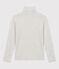 Camiseta L'ICONIQUE con cuello vuelto de algodón ORGÁNICO de mujer gris BELUGA CHINE