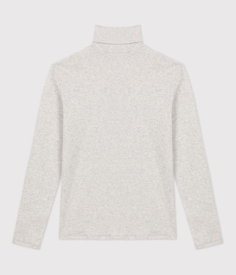 Camiseta L'ICONIQUE con cuello vuelto de algod&oacute;n ORG&Aacute;NICO de mujer gris