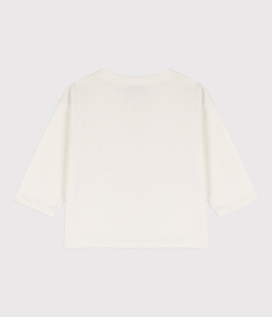 Camiseta de algodón de manga larga para bebé blanco MARSHMALLOW