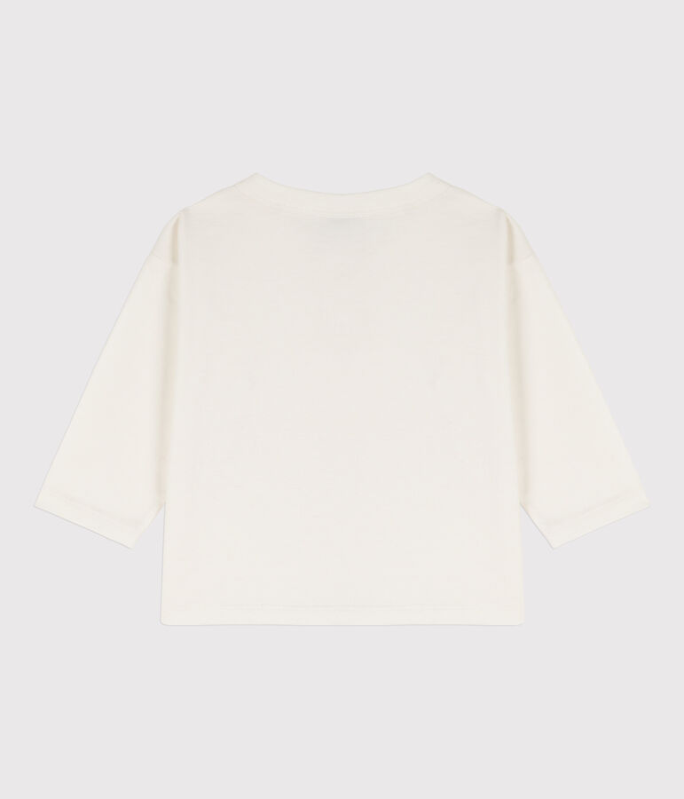 Camiseta de algod&oacute;n de manga larga para beb&eacute; blanco