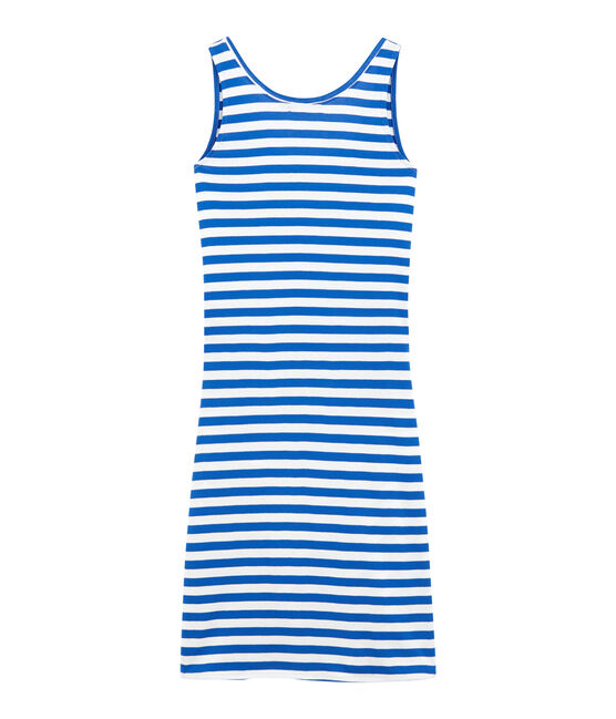 Vestido de playa adulto azul PERSE/blanco MARSHMALLOW