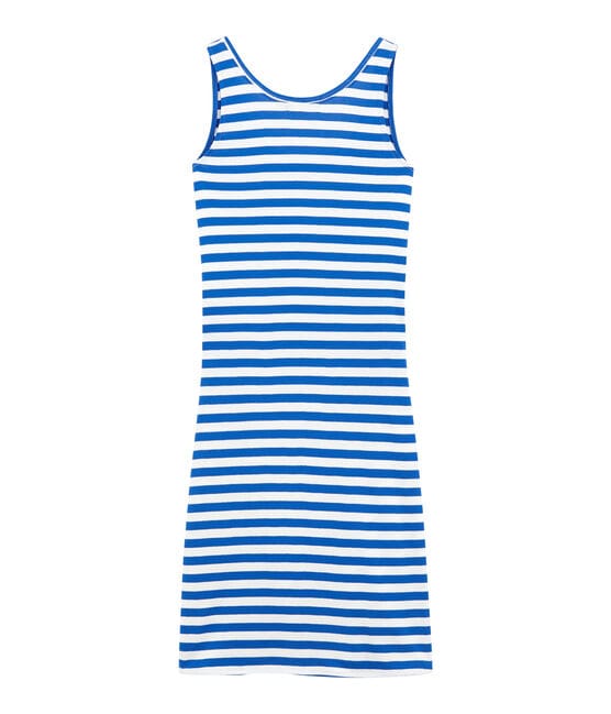 Vestido de playa adulto azul PERSE/blanco MARSHMALLOW