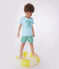 Camiseta infantil de manga corta de algodón con estampado azul AQUATIC