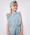 Mono infantil sin mangas de algodón con flores azul PAUL/blanco MARSHMALLOW