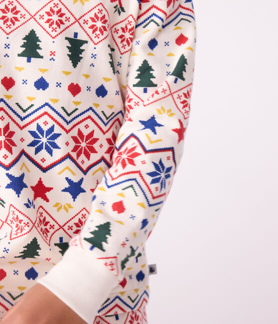 Pijama infantil de felpa con estampado de Navidad MILK/ MULTICO