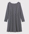 Vestido con manga larga para mujer azul SMOKING/beige COQUILLE