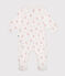 Pijama de algodón con estampado de flores para bebé blanco MARSHMALLOW/blanco MULTICO