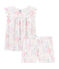 Pijama corto de punto para niña blanco MARSHMALLOW/blanco MULTICO