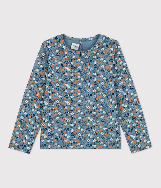 Camiseta con flores de algodón de manga larga de niña ROVER/ MULTICO
