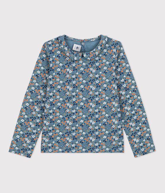Camiseta con flores de algodón de manga larga de niña ROVER/ MULTICO